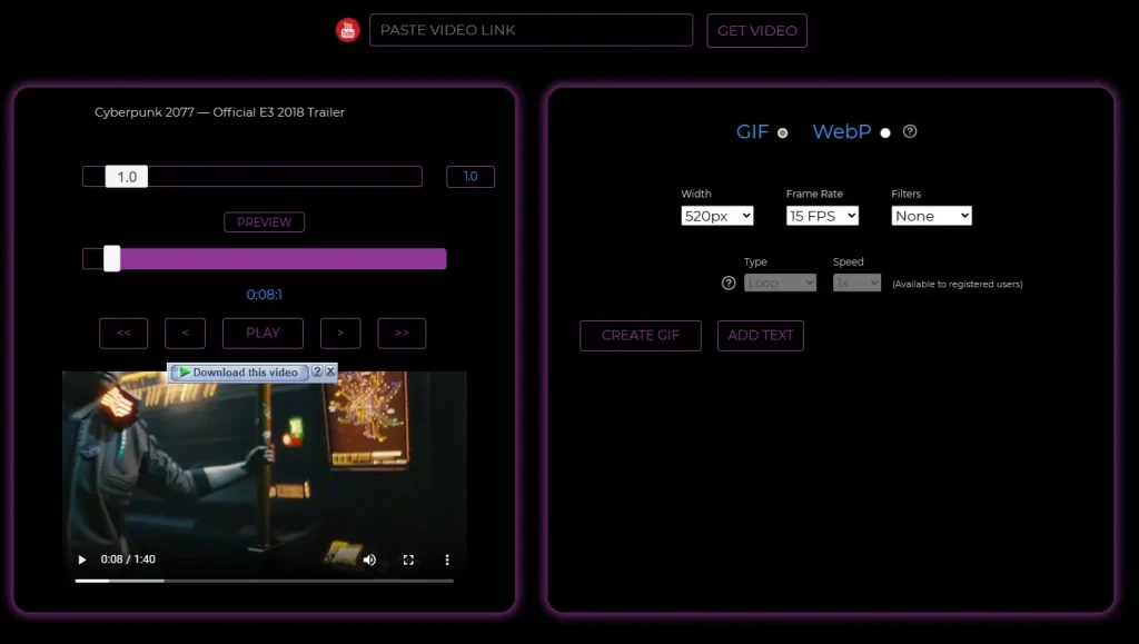 GifRun enables the creation of GIFs within seconds.