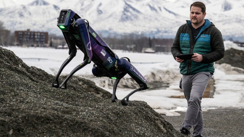 Aurora, Headless Robot, the Size of a Dog Patrolling Alaska Airport to Avoid Bird Strikes